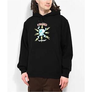 Krooked Skateboards Black Graphic Print The Style Hoodie Medium Skater Skull